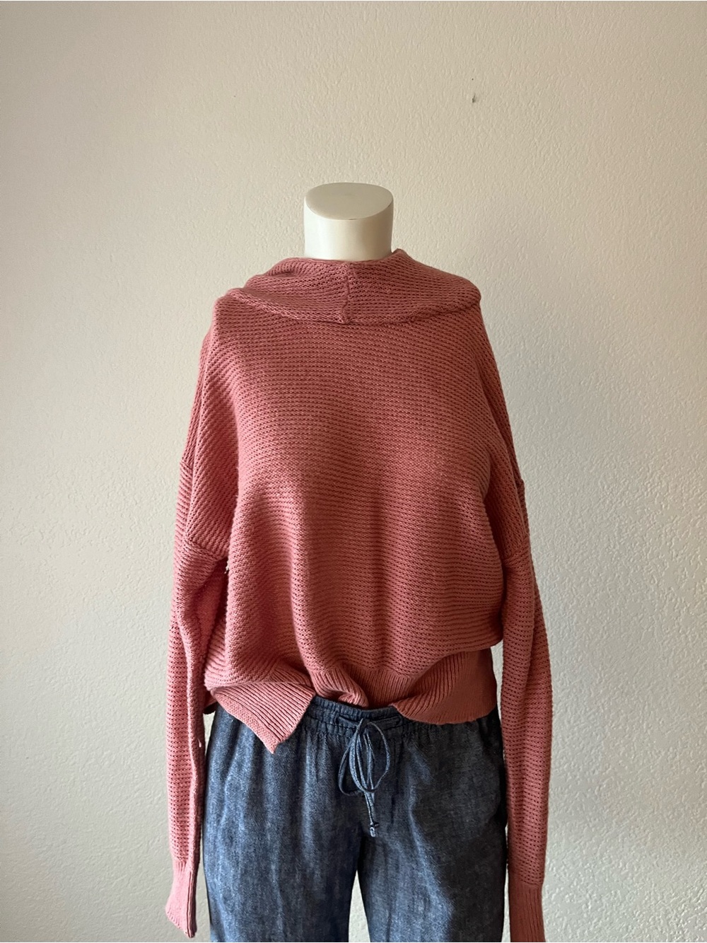 all in motion Dusty Rose Cowl Neck Sweater